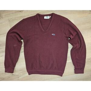 Vintage dark red maroon 70s 80s long sleeve knit sweater oversize baggy